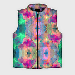 Мужской жилет Яркие абстрактные разводы акварели, цвет: 3D-черный