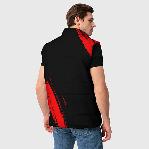 Мужской жилет AC DC - red gradient вертикально / 3D-Черный – фото 4