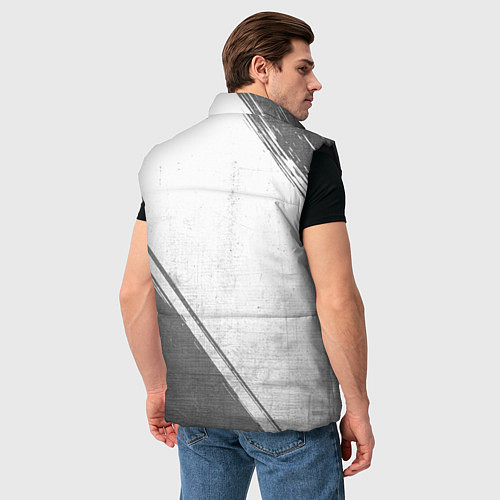 Мужской жилет Bon Jovi - white gradient вертикально / 3D-Черный – фото 4