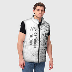 Мужской жилет Arctic Monkeys - white gradient по-вертикали, цвет: 3D-черный — фото 2