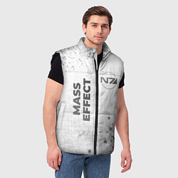 Мужской жилет Mass Effect - white gradient вертикально, цвет: 3D-черный — фото 2