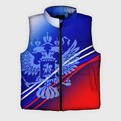 Мужской жилет Герб России и градиент бело-сине-красный
