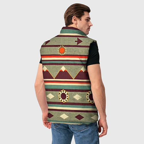 Мужской жилет Этнический мотив с горами / 3D-Черный – фото 4