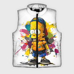 Мужской жилет Рисунок красками Барт Симпсон, цвет: 3D-черный