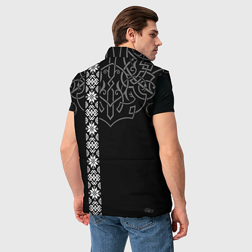 Мужской жилет Славянские символы традиции народа / 3D-Черный – фото 4