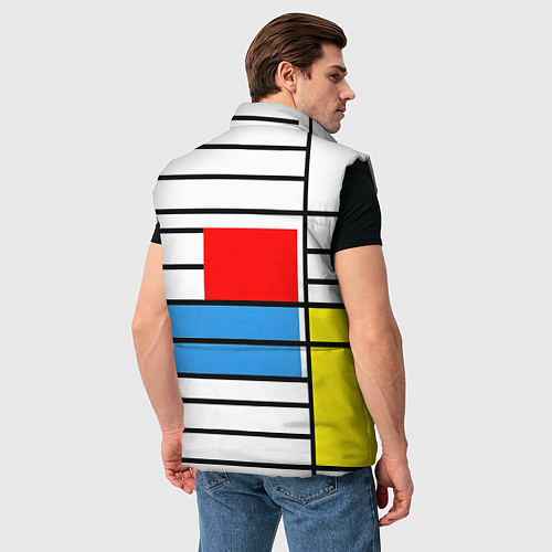 Мужской жилет В стиле мондриана / 3D-Черный – фото 4