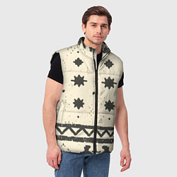 Мужской жилет Африканские примитивные узоры, цвет: 3D-черный — фото 2