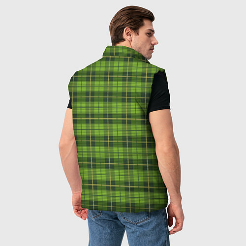Мужской жилет Зеленый тартан / 3D-Черный – фото 4