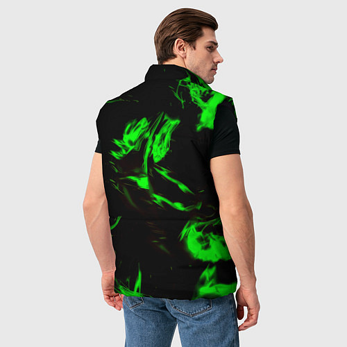 Мужской жилет Monster energy кислотное лого огонь / 3D-Черный – фото 4