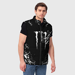 Мужской жилет Monster energy white splash, цвет: 3D-черный — фото 2