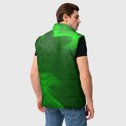 Мужской жилет Portal - green gradient вертикально / 3D-Черный – фото 4