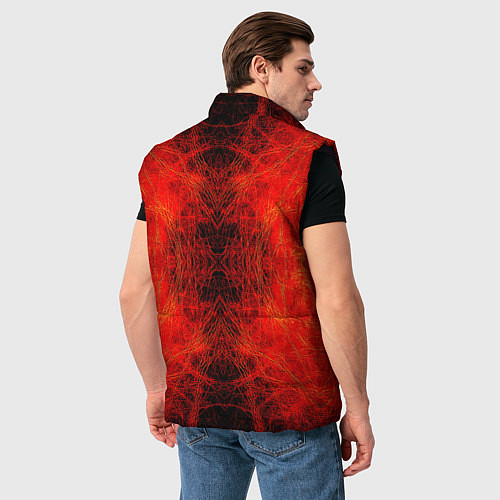 Мужской жилет Красно-черная кожа дракона / 3D-Черный – фото 4