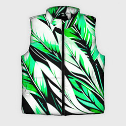 Мужской жилет Крупные листья абстракция, цвет: 3D-черный