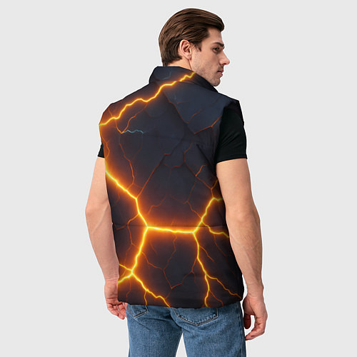 Мужской жилет Молнии и черные объемные плиты / 3D-Черный – фото 4