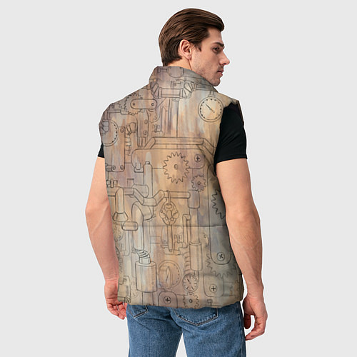 Мужской жилет Стимпанк механический киберхамелеон / 3D-Черный – фото 4