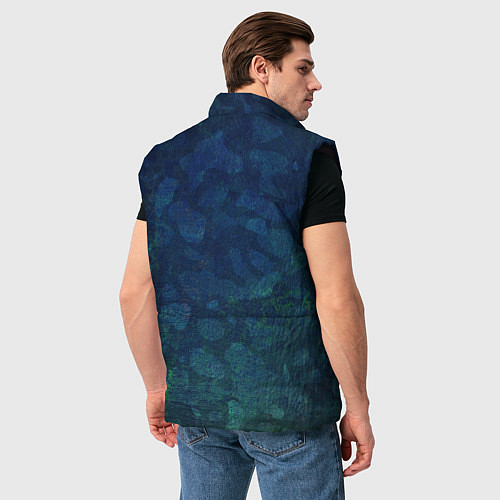 Мужской жилет Абстракция - marine camouflage / 3D-Черный – фото 4