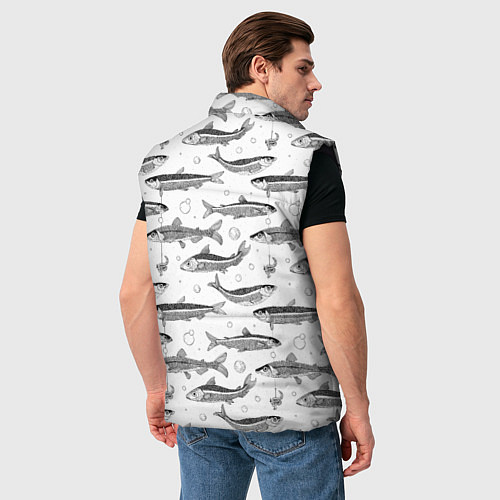 Мужской жилет Корюшка паттерн / 3D-Черный – фото 4