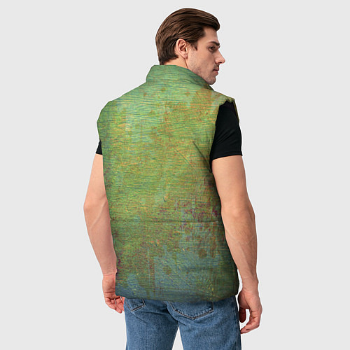Мужской жилет Абстракция - green oil stain / 3D-Черный – фото 4