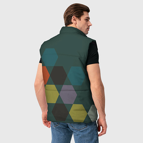Мужской жилет Кластер зеленая ночь / 3D-Черный – фото 4