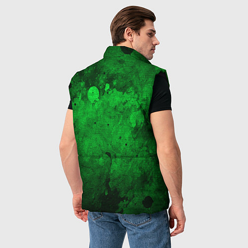 Мужской жилет Абстракция - green acid stains / 3D-Черный – фото 4