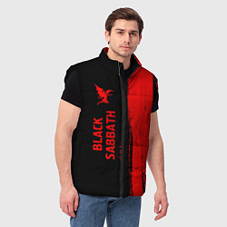 Мужской жилет Black Sabbath - red gradient по-вертикали, цвет: 3D-черный — фото 2