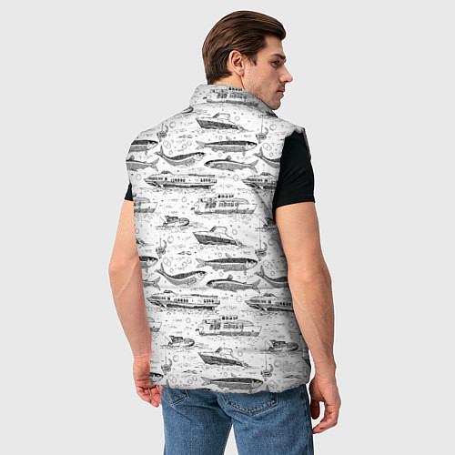 Мужской жилет Корюшка и водный транспорт / 3D-Черный – фото 4