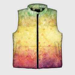 Мужской жилет Абстракция - layers of green, yellow and red