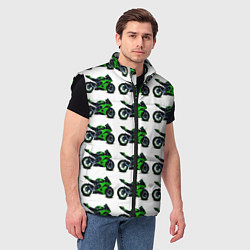 Мужской жилет Motorbike green, цвет: 3D-черный — фото 2