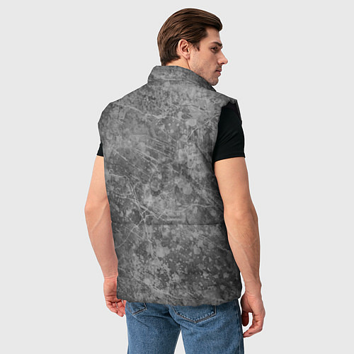 Мужской жилет Абстракция - grey polished chip / 3D-Черный – фото 4