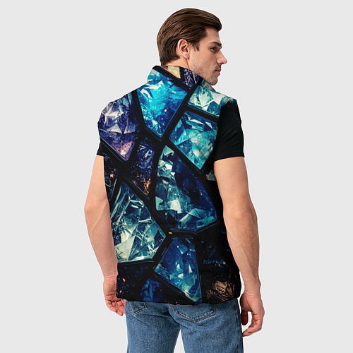 Мужской жилет Текстура драгоценных камней / 3D-Черный – фото 4