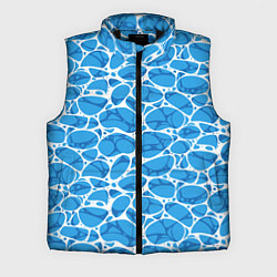 Мужской жилет Волновая рябь на поверхности воды паттерн, цвет: 3D-черный