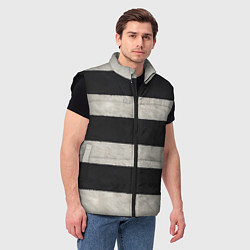 Мужской жилет Текстурные черно-белые полосы, цвет: 3D-черный — фото 2