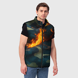 Мужской жилет Огонь на камуфляжной ткани, цвет: 3D-черный — фото 2