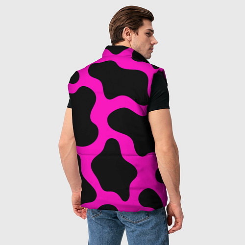 Мужской жилет Розовая коровья расцветка / 3D-Черный – фото 4