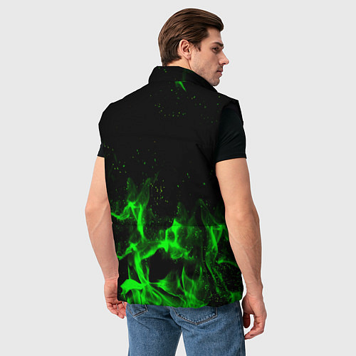 Мужской жилет Doom кислотное лого огненный / 3D-Черный – фото 4