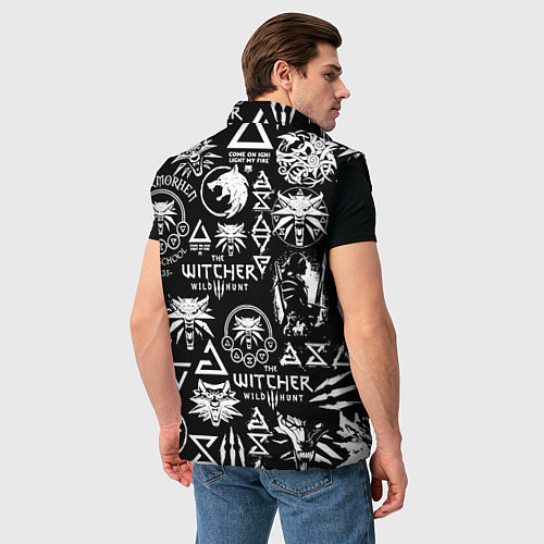 Мужской жилет Doom логотипы ведьмак / 3D-Черный – фото 4