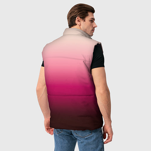 Мужской жилет Градиент transcendent pink омбре / 3D-Черный – фото 4