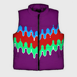 Мужской жилет Фиолетовый с искажёнными абстрактными полосами, цвет: 3D-черный