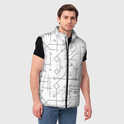 Мужской жилет Техно-Геометрия на белое, цвет: 3D-черный — фото 2