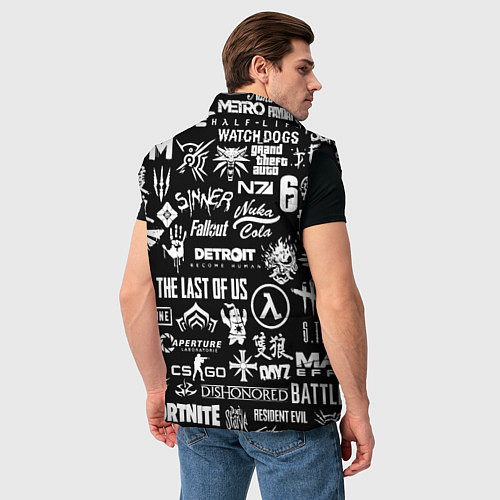 Мужской жилет Doom логотипы всех игр / 3D-Черный – фото 4