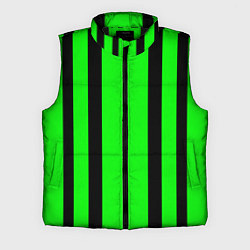 Мужской жилет Color black and green stripes, цвет: 3D-черный