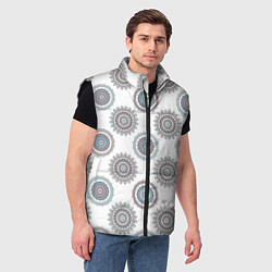Мужской жилет Круглый разноцветный узор мандала, цвет: 3D-черный — фото 2