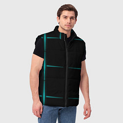 Мужской жилет Color black blue stripes, цвет: 3D-черный — фото 2