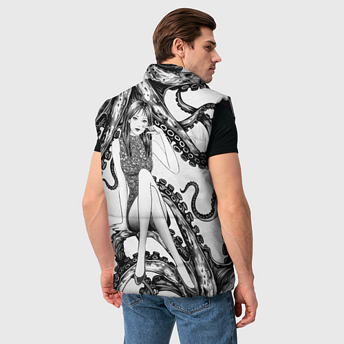 Мужской жилет Junji Ito Death Stranding Tomie and octopus patter / 3D-Черный – фото 4
