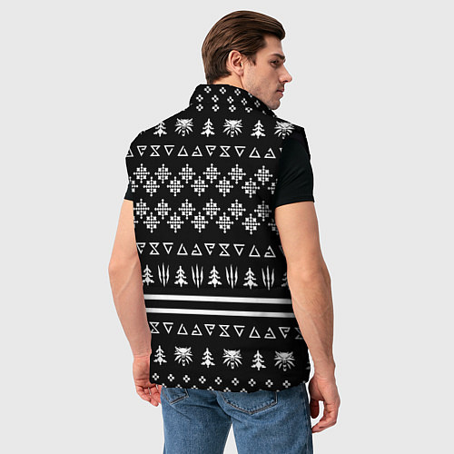 Мужской жилет Doom x witcher pattern / 3D-Черный – фото 4