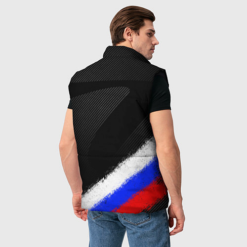 Мужской жилет Спортивный триколор России / 3D-Черный – фото 4