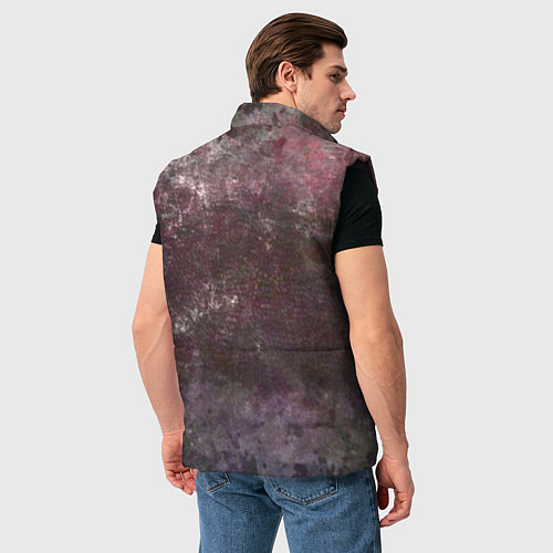 Мужской жилет Абстракция - brown-violet scales / 3D-Черный – фото 4