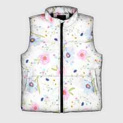 Мужской жилет Нежные цветочки, цвет: 3D-черный