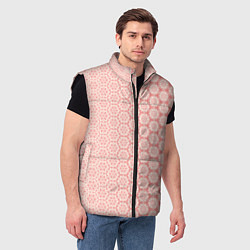 Мужской жилет Розовый узорчатый градиент, цвет: 3D-черный — фото 2