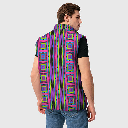 Мужской жилет Геометрические яркие полосы / 3D-Черный – фото 4